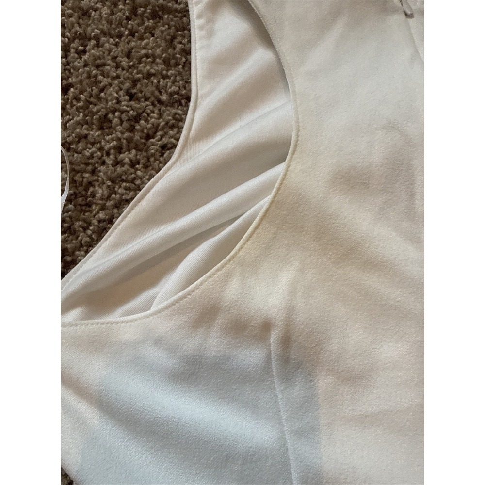 A'GACI White and Gold Geometric Sequin Midi Bodycon Dress Size Medium Y2K 2010s - Picture 7 of 7